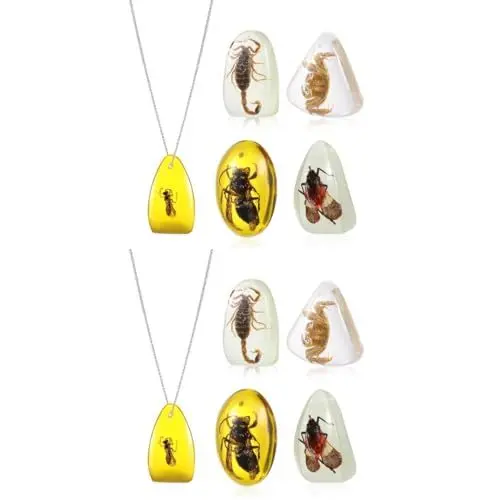Produktbild: Lurrose 10 Stk Bernstein-anhänger Schmuck Aus Der Bernsteinkollektion Bernsteinfarbene Probe Halskette Aus Bernsteinperlen Anhänger Aus Bernsteinperlen Kind Harz Perlenstickerei Charme