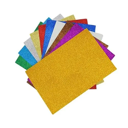 Produktbild: Lurrose A4-schwamm-glitzerblätter 10 Stück Gemischte Bastel-aufkleber Kunst-aufkleber-papier Glitzerpapier Regenbogen Sicher Für Kinder