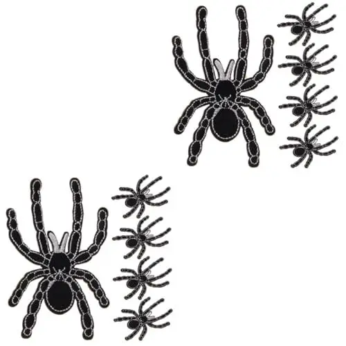 Produktbild: Lurrose 10 Stück Gestickte Spinnen Patches Halloween Abzeichen Aufnäher Aufnäher Jeans Applikationen Flicken Für Jacken Spinnen Rucksack Patches Spinnen Gestickte Abzeichen