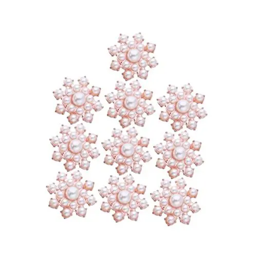 Produktbild: Lurrose Blumendekorationen Verzierungen 10 Stück Roségold Blumenform Ornamente Kunsthandwerk Für Besondere Anlässe