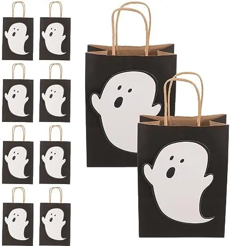 Produktbild: Lurrose 10st Halloween-Einkaufstasche Halloween-geschenktüten Snackbeutel Zombie-Tasche Süßigkeitentüten Halloween Kekstüten Süßes Oder Saures Taschen Keksbeutel Papier Süssigkeit