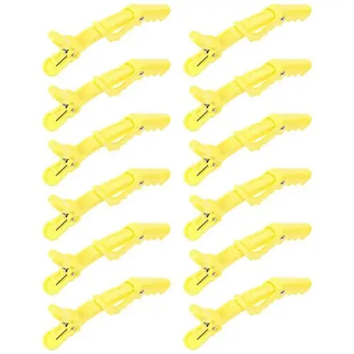 Produktbild: Lurrose 12 Professionelle Slip-Clips Friseur Gelbes Krokodil für Zuhause mit Scharnier Alligator-Salonklemme Alligator-Haarspangen: Praktische Clips zum Färben von Zähnen Und