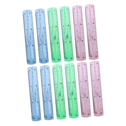 Produktbild: Lurrose 12 Stk Herrscher Office-Messlineale klares Lineal Kinder stationär faltbares Lineal Zollstock transparente Lineale