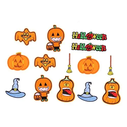 Produktbild: Lurrose 14 Stück Kürbisbeet-aufkleber Zum Aufbügeln Halloween Dekorative Applikationen Stickereien Kürbisbeete für Outfits