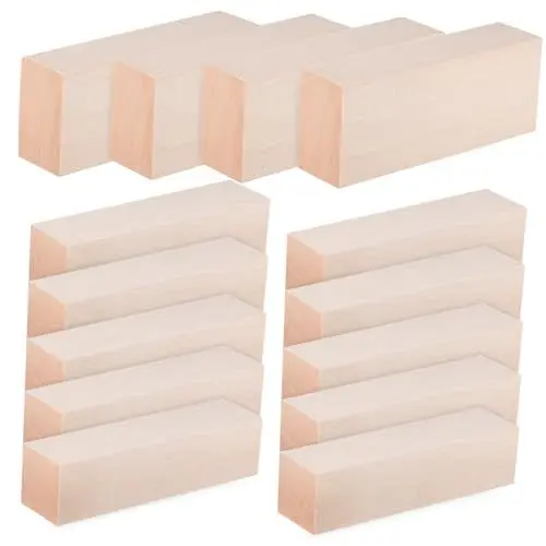 Produktbild: HOODANCOS Holz-bastelstäbchen-set 14-teilig Quadratische Dübel Hartholzstreifen Blöcke Schnitzen Unbehandelte Holzstreifen Für Projekte