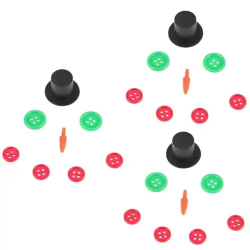 Produktbild: Lurrose 150 Sets Weihnachts Schneemann Anzug Schneemann Karottennase Schneemann Herstellungszubehör Weihnachts Schneemann Set Schneemann Mütze Basteln DIY Mini