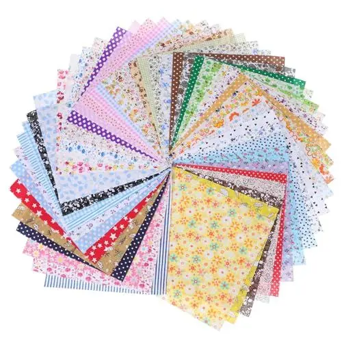 Produktbild: Lurrose 150 Stück DIY Stoff Handgefertigte Stoffe Bastelstoffreste Baumwollstoff Baumwollstoff Handarbeitsstoff Quiltstoff Quadrate Filz Für Nähprojekte Patchwork Stoffstoffe
