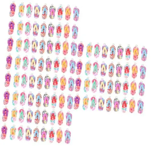 Produktbild: Lurrose 180 Stk Simulator Hausschuhe Anhänger Schmuckfund aus Mini-Anhänger kreativität kreativekraft Mini-Schlüsselanhänger Strand Halskette Simulation Slipper-Anhänger Handy Armband