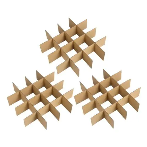 Produktbild: Lurrose Verpackungsboxen Glasteiler 18-teiliges Plattenverpackungsset Umzugskartons Zellwellteiler Einfache Montage Khaki