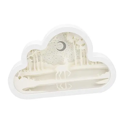 Produktbild: Lurrose 1 Satz Papierschnitzlampe cloud lamp wolkenlampe schreibtischlamp wohnraumdeko wohnungseinrichtung drinnen Wohnkultur weihnachtsdeko hohles Lampendekor Wohndekoration Plastik Weiß