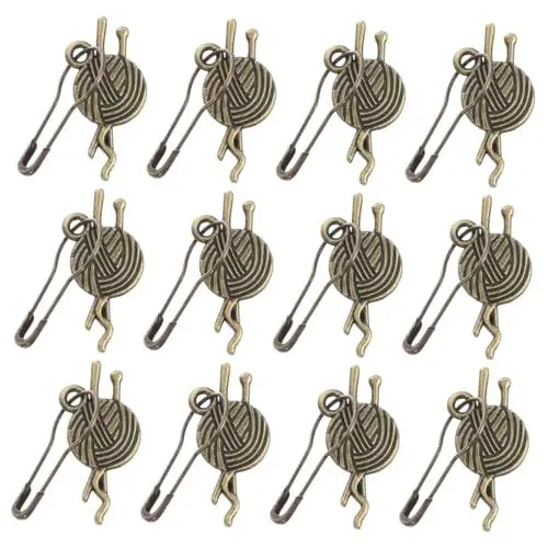 Produktbild: Lurrose Effiziente Strickhilfe 12 Stück Metallmarker Verriegelbare Häkelmarker Abnehmbarer Karabinerverschluss Für Häkel- Und Strickprojekte