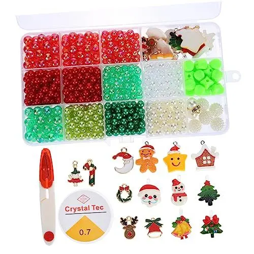 Produktbild: Lurrose 1 Satz Weihnachtsperlen Charms Armbänder weihnachtsschmuck perlen Perlen-Kits weihnachtsmotiv weihnachtsbasteln Kinderperlen für die Schmuckherstellung Perlenanhänger Legierung