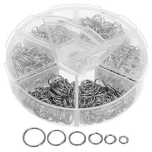 Produktbild: Lurrose 1 Schachtel Schmuck Spaltring Offene Schließe Rostfreie Ringe Kette Biegering Schmuck Aus Edelstahl Bastelset Für Biegeringe Ohrring Sprungringe Anhängerring Metall Kristall