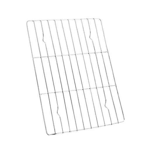 Produktbild: Lurrose 1stk Gegrilltes Netz Backen Kühlgestell Rechteckiges Kühlgestell Air Fryer Ofenpfanne Drahtofen-kühlregal Braten Backgitter Kuchengitter Backen Draussen Rostfreier Stahl