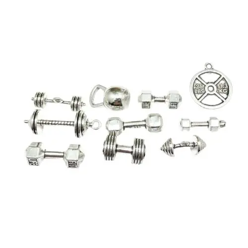 Produktbild: Lurrose 20 Stück -charms-set Legierung Sportthema Hantel Perlen Schmuckherstellung Zubehör Gemischte Stile