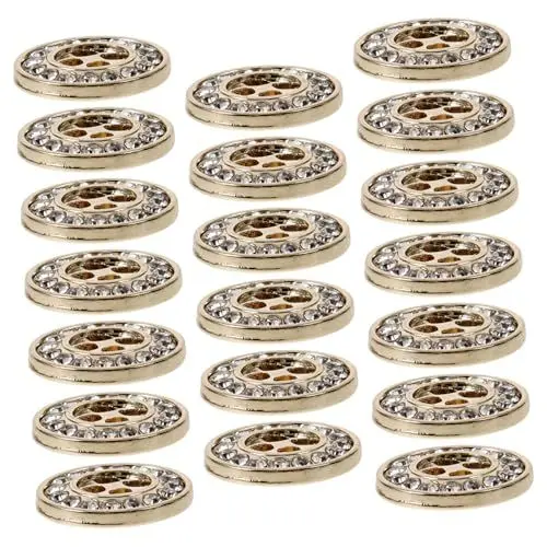 Produktbild: Lurrose Metallknopf-set 20 Stück Runde Designerknöpfe Modische Verzierungen Für Hemden Jacken Basteln