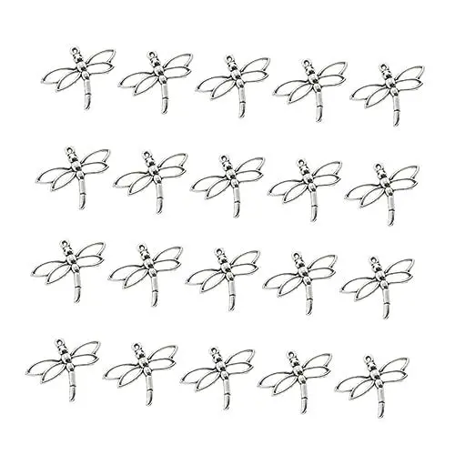Produktbild: Lurrose 20St Schmuckanhänger herstellen bastelzeug klappcreolen Kettenanhänger halsreif svarowksy halskette Schmuck machen halsketten Anhänger aus Legierung Silver