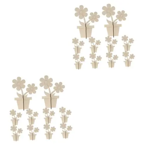 Produktbild: Lurrose 20 Stk Blumenbemalte Holzspäne bastelmaterial holzdekor Holzblumen für Garten Holzblumen für Innen- und Außendekoration Holzblumen zum Basteln Holzblumen zum bemalen hölzern