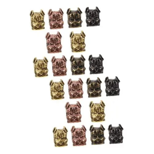 Produktbild: Lurrose 20stücke Hundekopf Spacer Perlen Verbindungsstücke Für Armbänder Retro Legierungsanhänger Für Schmuckherstellung Zufällige Farben Für Kreative Bastelprojekte