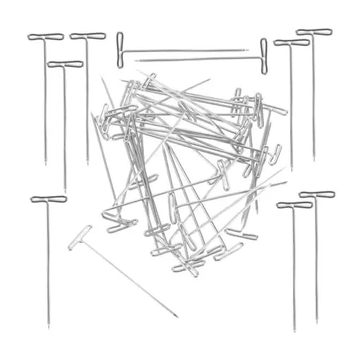 Produktbild: Lurrose 220 STK T-Stift perücken zubehör Wig zubehör lockenstab lockenfönstab Haare bequemer Perückenstift Perückennadel aus Edelstahl kompakter Sperrstift Rostfreier Stahl Silver