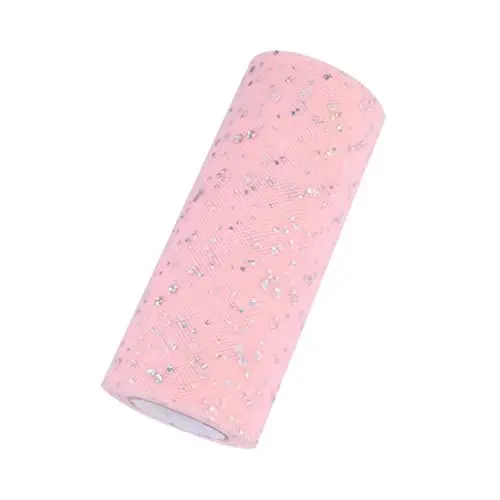 Produktbild: Lurrose 25 Netzband Hintergrunddekorationen Dekoration Der Armlehne Hochzeitsgeschenkband Netzstoff Für Tutu Hochzeitsband Glitzerstoff Pailletten-tüll-Stoff Hochzeitsdekoration Rosa
