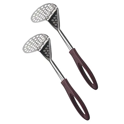 Produktbild: Lurrose 2Pcs Edelstahl Kartoffel Stampfer Gemüse Masher Hand Kartoffel Smasher mit Nicht- Slip Griff für Baby Lebensmittel Obst Gemüse Bean