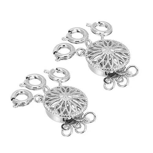 Produktbild: Lurrose 2St Halskette ovale filigrane Verbindungsstücke einzel Armbänder Schmuck Kettenverschlüsse für Lagenlook Mehrfach-Armbandverschluss- ersetzen Konverter
