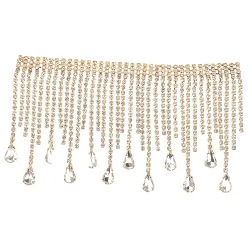 Produktbild: Lurrose 2St Kette aus Kristallquasten Bling Bling mit Fransenbesatz Randbereich Schleife strass selber machen Fransenbesatz selber machen Strasssteine Jeans-Shorts Zubehör