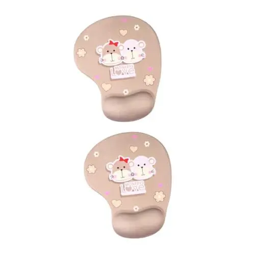 Produktbild: Lurrose 2St Mauspad Warnweste personalisiert pädiprotect Mouse Pads Ergonomisch Tiermuster wasserdichte Tastaturunterlage Computer-Handauflage Handgelenkstütze für den Schreibtisch Khaki