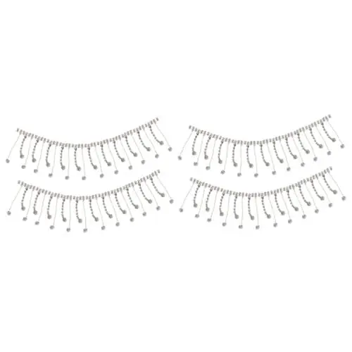 Produktbild: Lurrose 2 Stücke Strass Fringe Trim Gürtel Strass Für Kleidung Dekorative Zubehör Handwerk