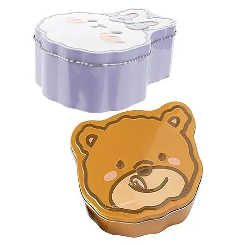 Produktbild: Lurrose 2St Süßigkeiten Box Keksdosen aus Weißblech süße Keksdose große Keksdosen Dosen mit Deckel Tee Blechdose lagercontainer Dosen für Kekse Keks-Aufbewahrungsflaschen