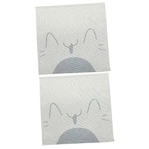 Produktbild: Lurrose 2stücke Atmungsaktive Kühlmatte Für Stühle Eisige Sommer-sitzauflage Mit Katzen-Gesicht Mondgrau Für Büro Und Zuhause Vielseitig Einsetzbar Und Leicht Zu Reinigen