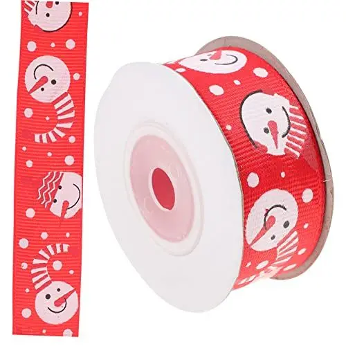 Produktbild: Lurrose 2 Rollen Weihnachtsband Geschenkbänder Bänder Zum Basteln Weihnachtsgeschenkband Geschenkschleifen Bänder Druckband Handwerk Weihnachtsbänder Banddekoration Polyester Rot
