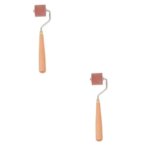 Produktbild: Lurrose 2 STK Farbwalze Bastelrolle kleine Rolle Nahtroller zum Quilten Ziehwalze Rollen handwerkzeug Gummirolle kunsthandwerk herstellung zubehör Druckwalze zum Stempeln Rostfreier Stahl