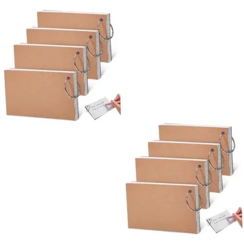 Produktbild: Lurrose 2 Sätze Ring Farbige Notizkarten Karteikarten Mit Registern Farbige Karteikarten Lernkarten Taschenkarten Speicherkarten Karteikarten in Großen Mengen Papier Weiß 4 Stück * 2