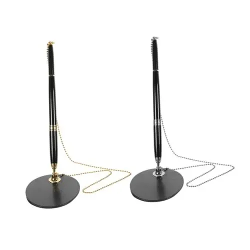 Produktbild: Lurrose Schwarzes Goldenes Gästebuch-stifte-set 2er-pack Signierstift Mit Kette Für Die Rezeption Im Hochzeitsbüro