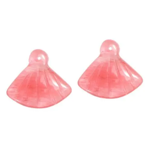 Produktbild: Lurrose 2stücke Retro Jade Fan Schmuckzubehör Handgefertigt Natürliche Jade Für Halsketten Und Armbänder Rot