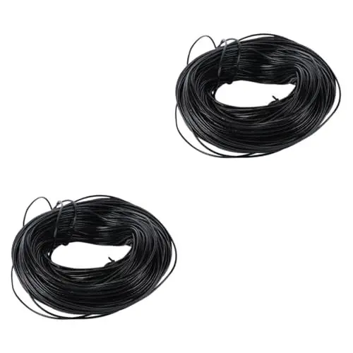 Produktbild: Lurrose 2 Stück 10 Seil zur Schmuckherstellung Lederband für Schmuckherstellung DIY Schmuck selber Machen Wand Metall Lederschnur rundes Lederband Lederschnüre für die Schmuckherstellung