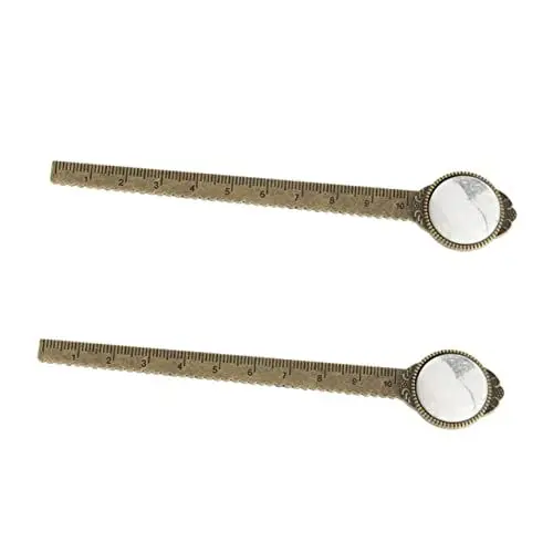 Produktbild: Lurrose 2 Stück Lesezeichen Lesezeichen Kinder Lineal Gerades Lineal Kristalle Student Student Briefpapier Naturstein