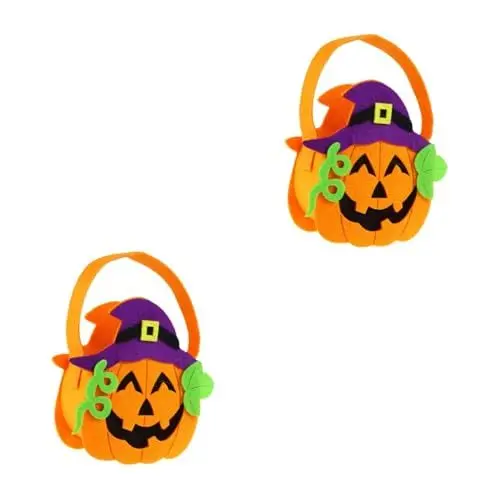 Produktbild: Lurrose 2 Stück Halloween-geschenktüten Trick Or Treat Süßigkeitentüten Kürbis-design Robuster Vliesstoff Für Jungen Und Mädchen