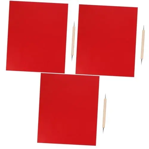 Produktbild: Lurrose 3 Sets Stickerei-kohlepapier Für Kreuzstich Benutzerdefiniertes Transferpapier Mit Stift Für Holz Stoff Handwerk 10 Stück * 3