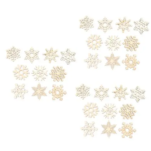 Produktbild: Lurrose 30 Stück Hängende Schneeflocken Weihnachtsanhänger Weihnachtsschmuck Hängende Weihnachtsdekoration Weihnachtsschneeflocken