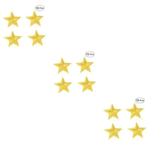 Produktbild: Lurrose 30 Stück Stickerei-Patches Für Kidcore-Kleidung DIY-Patch Sterndekor Stern-Aufbügelflicken Kleiner Stern-Aufnäher Zum Aufbügeln Nähen Stoffflicken Selbstgemachte Aufkleber