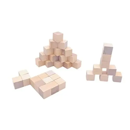 Produktbild: Lurrose 36St Bastelwürfel kinder holzspielzeug holzbausatz holzbauklötze holzstücke Holzspielzeug für Kinder quadratischer Holzblock kleiner Holzwürfel Würfel selber machen Hölzern