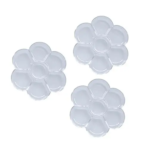 Produktbild: Lurrose 3St Farbtablett rundes Tablett Malerei Gericht DIY malen Serviertablett rund runde Farbwanne runden Malpalette