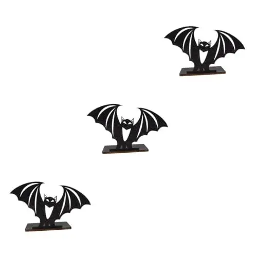 Produktbild: Lurrose 3St Halloween-Kerzenhalter Holz Tischdekoration Halloween Projektionsdeko Halloween-Kürbis-Kerzenhalter Bauernregal Ecke kerzenständer Halloween-Holzhandwerk Desktop- aus Holz