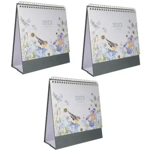 Produktbild: Lurrose 3St Kalender 2023 tischkalender kalender schreibtisch wand kalender schreibtisch kalender Desktop-Kalender 2022-2023 2023 Kalenderdekor Bürokalender Haushaltskalender Papier