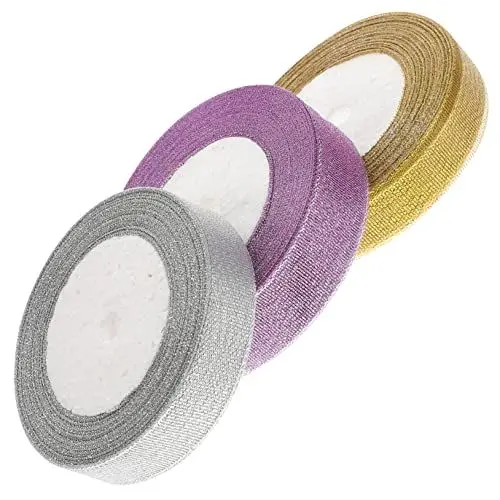 Produktbild: Lurrose 3 Glitzergürtel Glitzerbänder kreatives Band Weihnachtsband hochzeitsgeschenke Paketband für den täglichen Gebrauch praktisches Bastelband Weihnachten Verpackungs Band