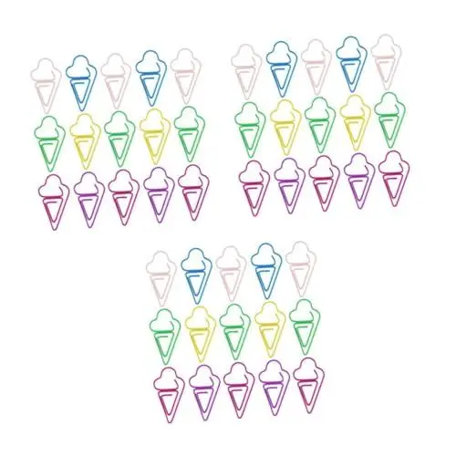 Produktbild: Lurrose 3 Sätze Eiscreme-büroklammer Spaßige Lesezeichen Farbenfrohe Büroklammern Farbige Papierclips Lustige Schreibwaren Lustige Memo-clips Einzigartige Memo-clips Metall 30 Stück * 3