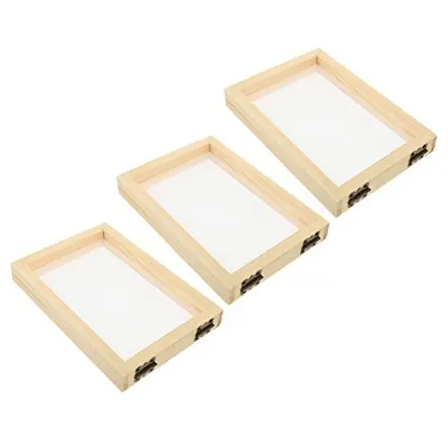 Produktbild: Lurrose 3 Stück Papierrahmen Papierherstellungsform Papierherstellungswerkzeuge Druckrahmen Holz Kunsthandwerk Puzzle Spielzeug Bilderrahmen Bastelrahmen Holzbilderrahmen Kind